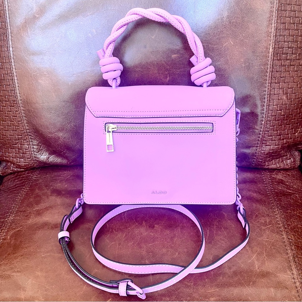 Convertible Satchel Crossbody Purse Bag In Lavender Color - Picture 5 of 9